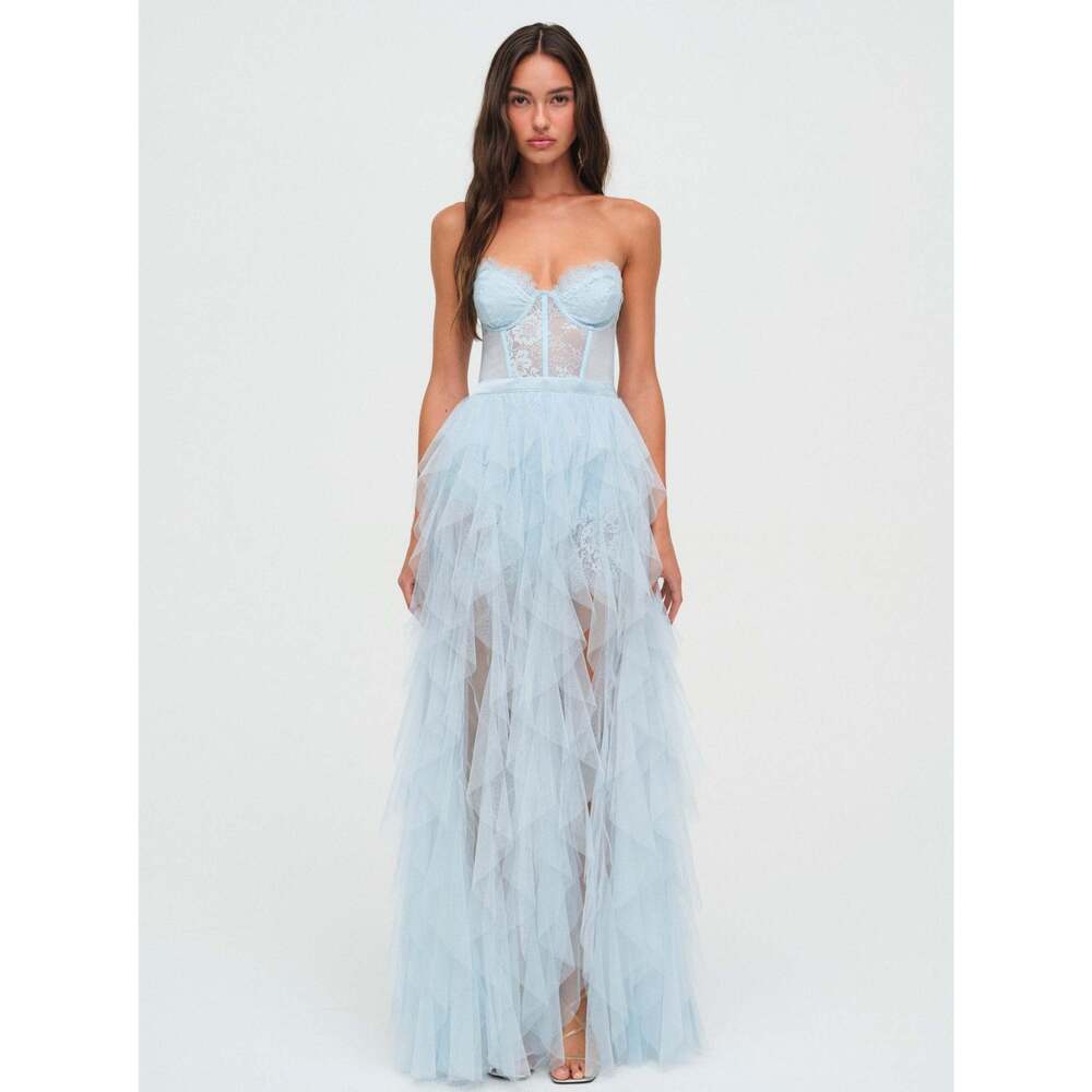 NWT For Love & Lemons Bustier Gown Size SS / Blue